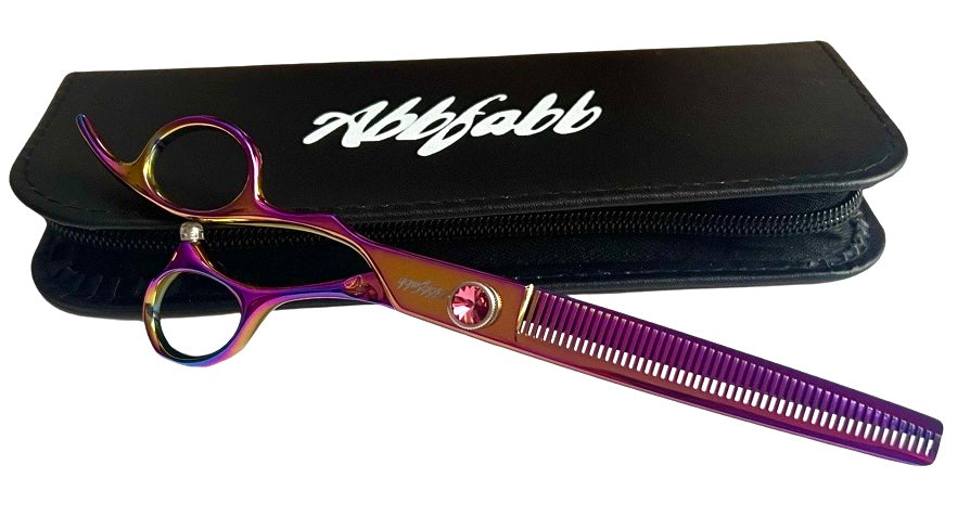 Abbfabb Grooming Scissors Ltd Left Handed 7" 50 Teeth Blending Dog Grooming Scissor-blender-lefty blender-lefty thinner-lefty thinning shear-lefty shears-left-handed scissors-blending shears-blending shears-left handed blenders-scissors-thinners